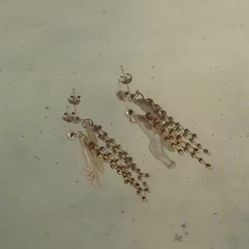 Barrocoétoilé  / 巴洛克珍珠 流星 注金 耳針 - 耳環/耳夾/耳骨夾 - 珍珠 