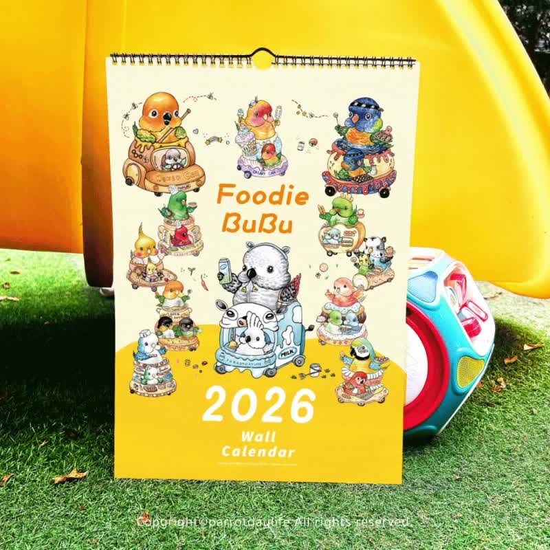 預購_掛曆商品 / 2026Foodie BuBu鸚鵡餐車掛曆商品 - 日曆/月曆/年曆 - 紙 
