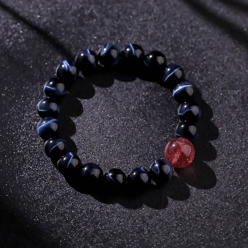 Protection Stone against evil | Top quality blue Stone| Natural crystal bracelet | Can be worn by both men and women - Bracelets - Crystal Multicolor