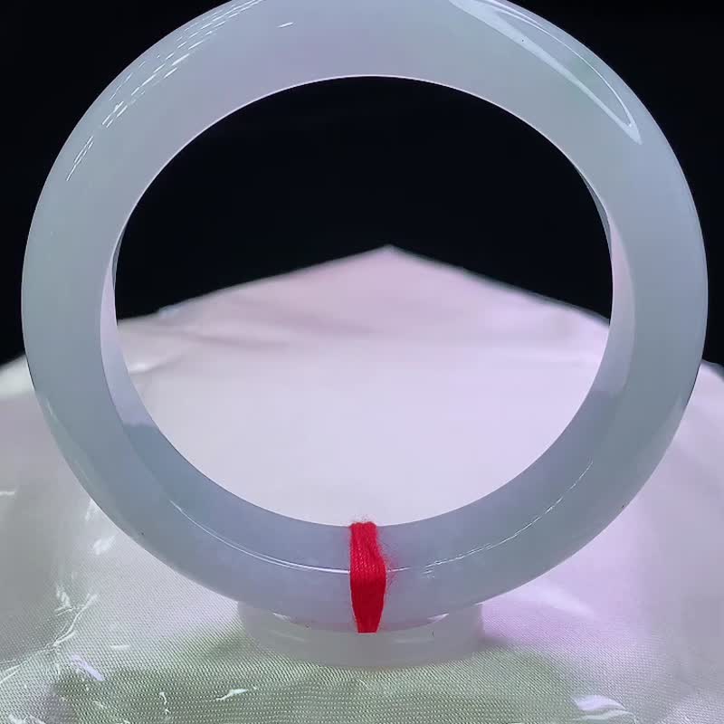 緬甸老坑 天然A貨翡翠手鐲 圈口56.7MM 冰潤細膩水頭足 編號04875 - 手鍊/手環 - 玉石 
