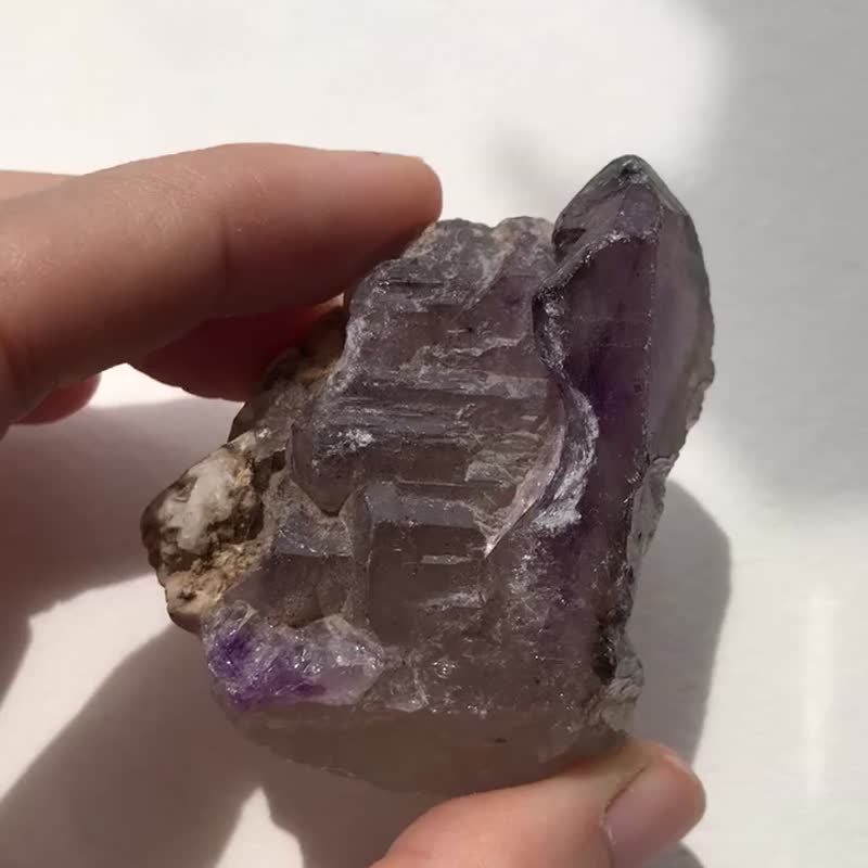超七水晶 紫晶 紫水晶原石 城堡 骨幹水晶 印記 擺件 天然原石 水 - 其他 - 水晶 紫色