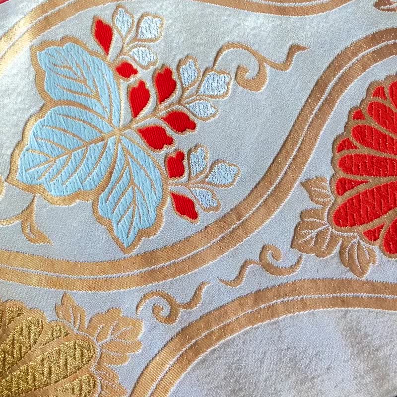 豪華　着物の帯のテーブルランナー　正絹 - ランチョンマット - シルク・絹 ゴールド