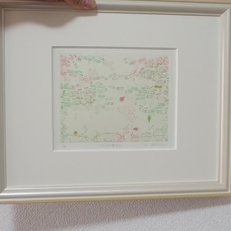 銅版画【ことばの暗号化】シートのみ - 海報/掛畫/掛布 - 紙 粉紅色