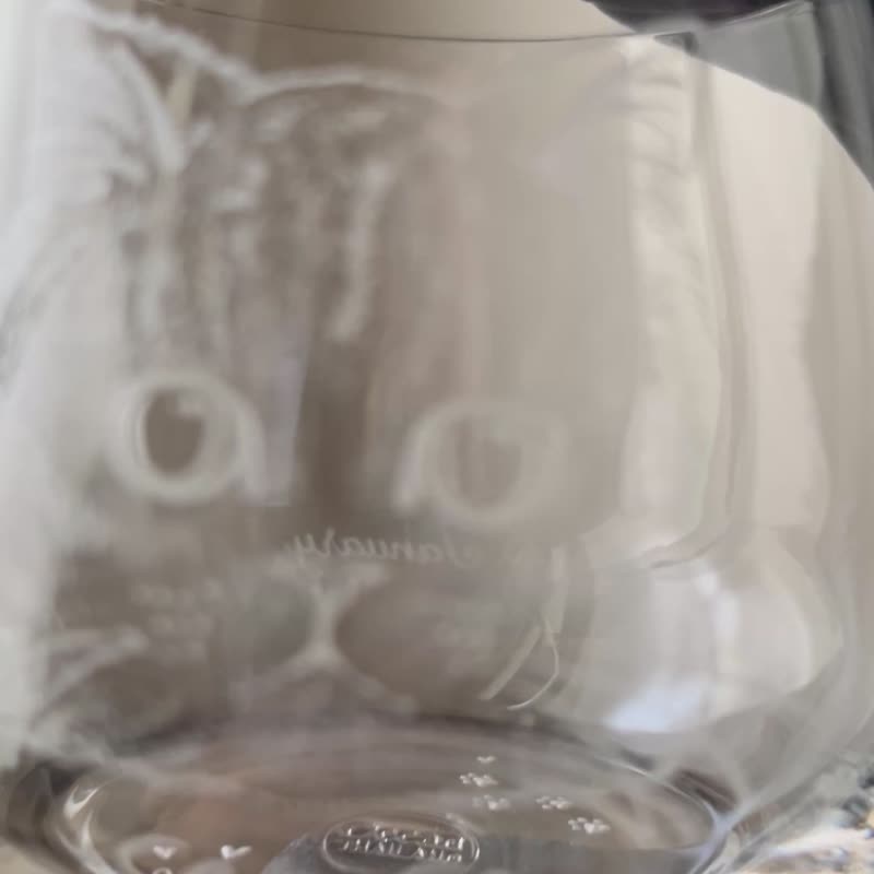 【客製化禮物】寵物插畫 玻璃杯雕刻 - 似顏繪/客製畫 - 玻璃 透明