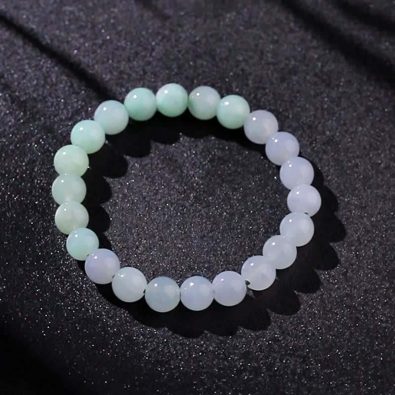 Natural jadeite bracelet/A grade positive water head/emerald green and transparent - สร้อยข้อมือ - คริสตัล สีเขียว