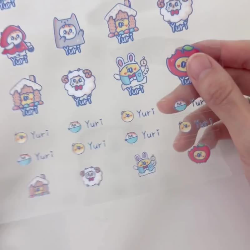 【奶油脆脆】童話故事主題 姓名貼 防水 水晶貼 轉印貼 - 貼紙 - 其他材質 