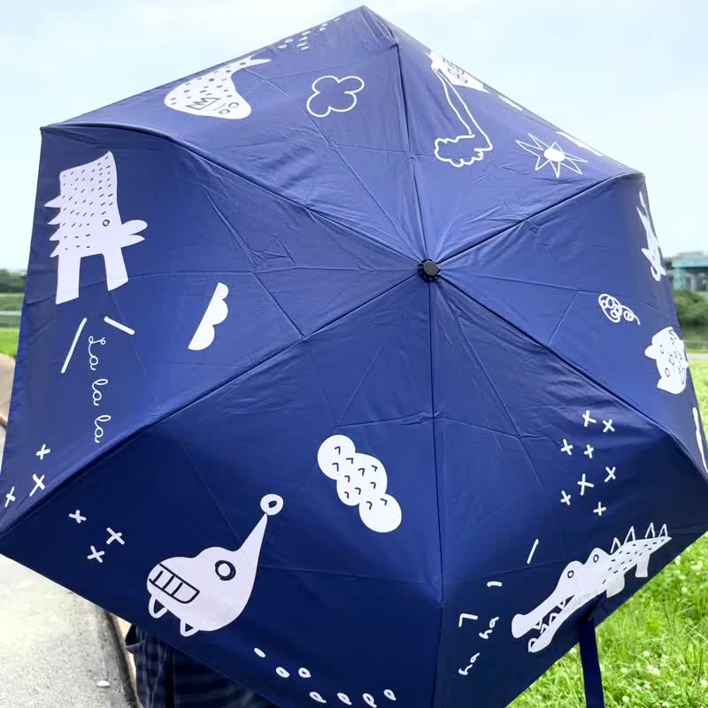 La la la super lightweight dual-purpose sun umbrella__crocodile - Umbrellas & Rain Gear - Waterproof Material Blue