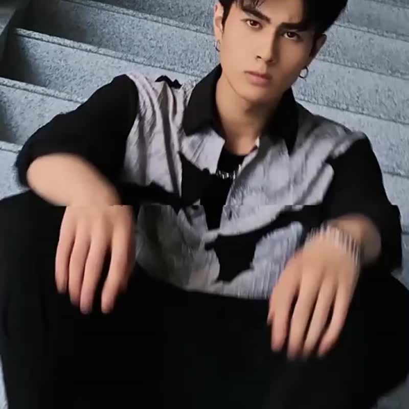 秋季拼接印花襯衫  裁魂系列男士尖領長袖休閑襯衣 - 男襯衫/休閒襯衫 - 聚酯纖維 