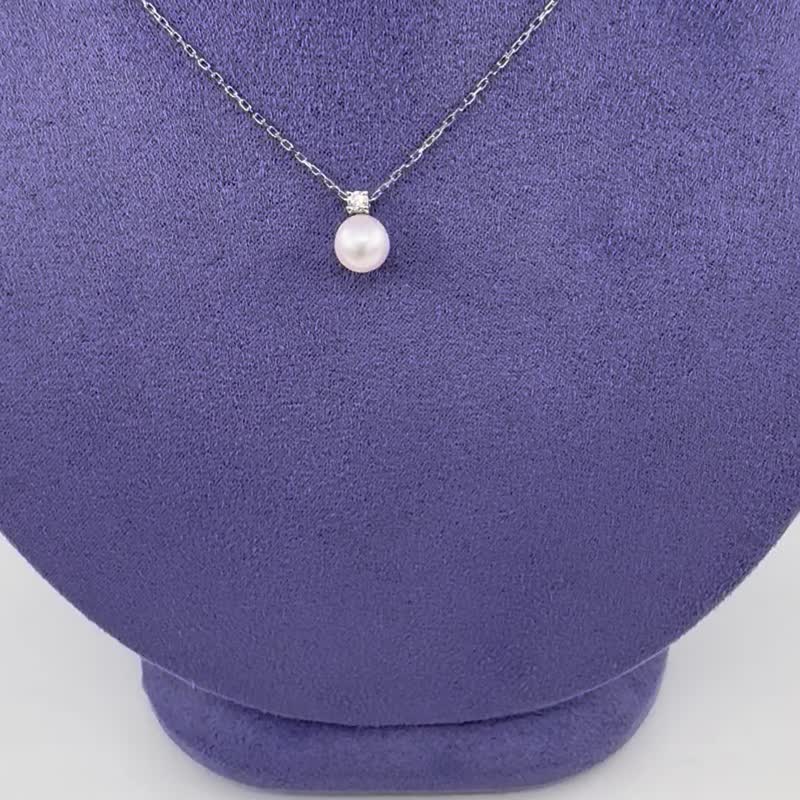 Pt950ki Japanese AKOYA pearl and diamond necklace - สร้อยคอ - เครื่องประดับ 