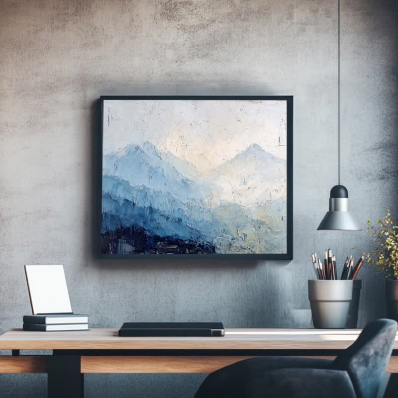 遠嶺 自然詩境系列 藝術微噴 抽象山景掛畫 北歐簡約客廳書房佈置 - 海報/掛畫 - 棉．麻 