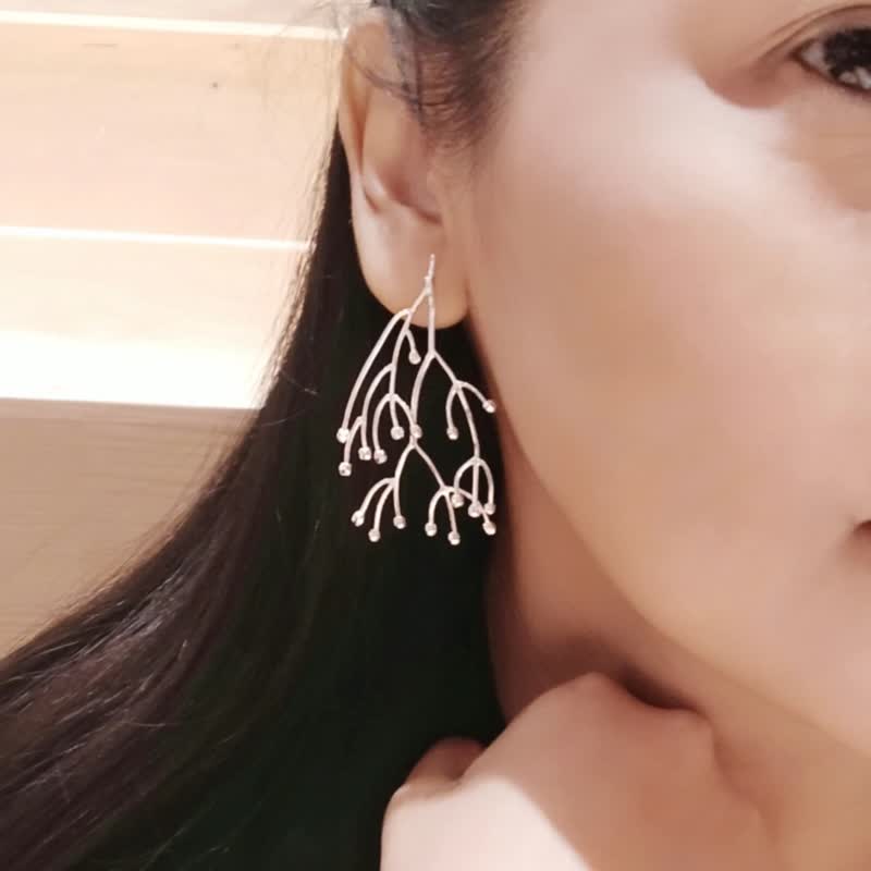 Silver earrings Branch Earrings - ต่างหู - เงินแท้ 