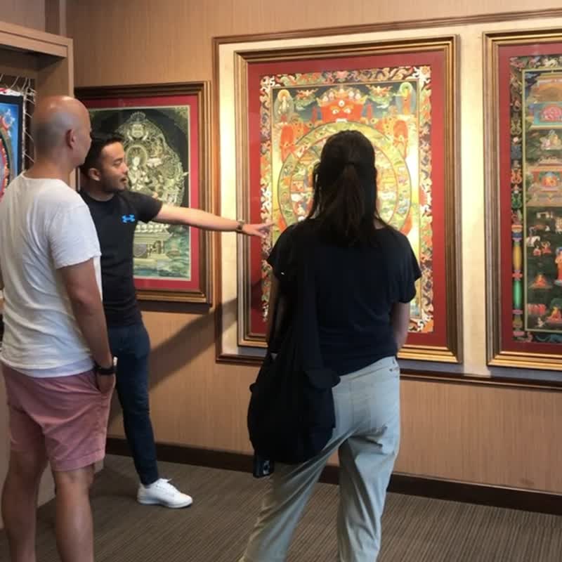 正宗瑪吉拉尊唐卡 – 無畏女性力量的象徵 - 壁貼/牆壁裝飾 - 其他材質 多色
