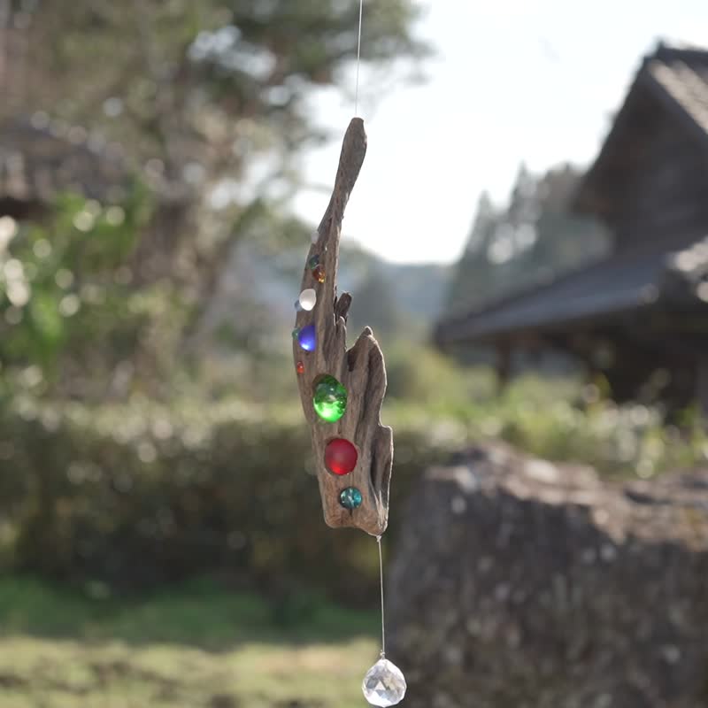 用浮木太陽捕手和吊飾、窗飾、玻璃球、水晶棱鏡、海灘風格 51 將陽光帶入您的房間 - 壁貼/牆壁裝飾 - 玻璃 咖啡色