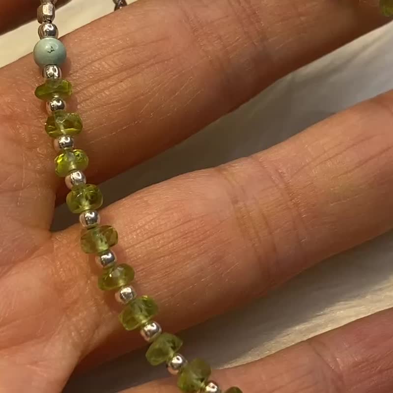 Natural Stone Bracelet Natural Gemstone Bracelet Nepal Handmade 925 Sterling Silver - Bracelets - Semi-Precious Stones Green