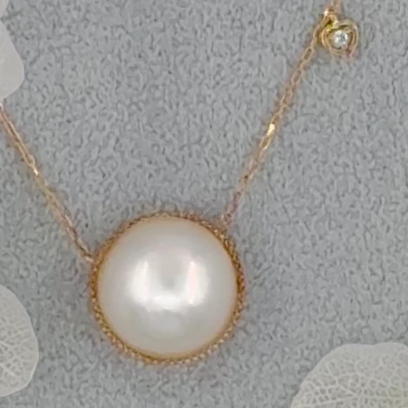 太陽星系馬貝珍珠10 K金項鍊 - 項鍊 - 貴金屬 