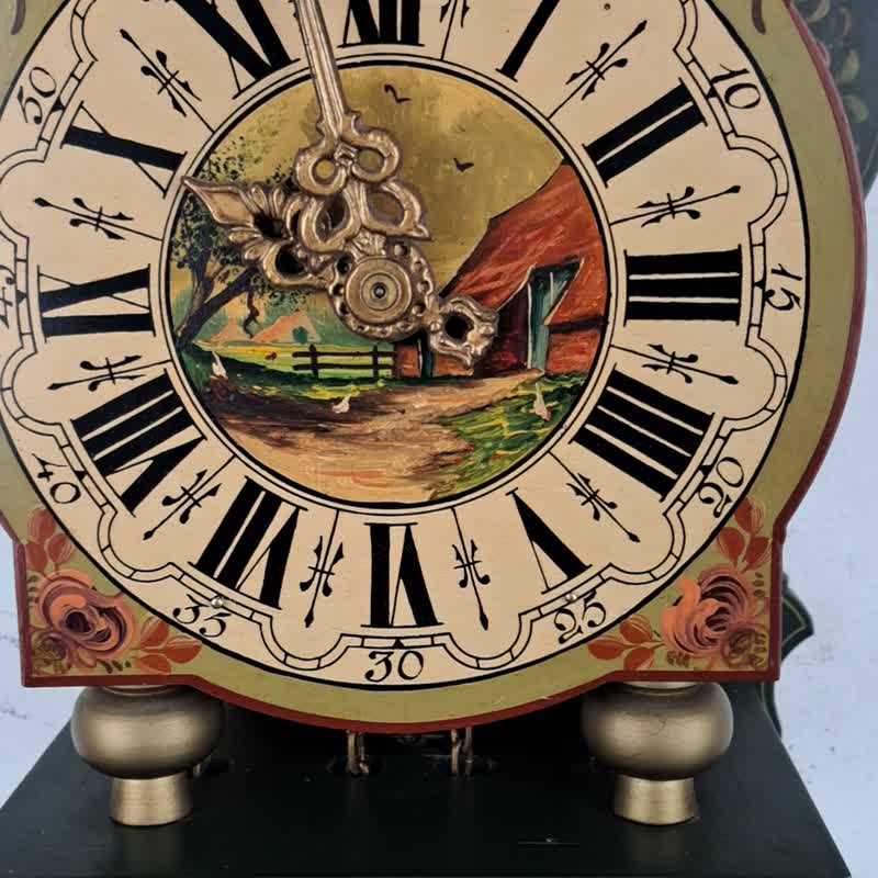 TWENTSE HORSE DUTCH VINTAGE ANTIQUE WARMINK WUBA WALL CLOCK (Junghans era) - 時鐘/鬧鐘 - 木頭 綠色