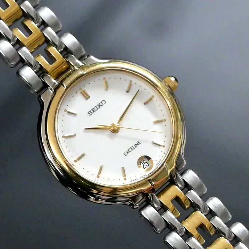 Free shipping SEIKO EXCELINE Women's Quartz Watch 26mm White Dial JAPAN - Women's Watches - Stainless Steel White