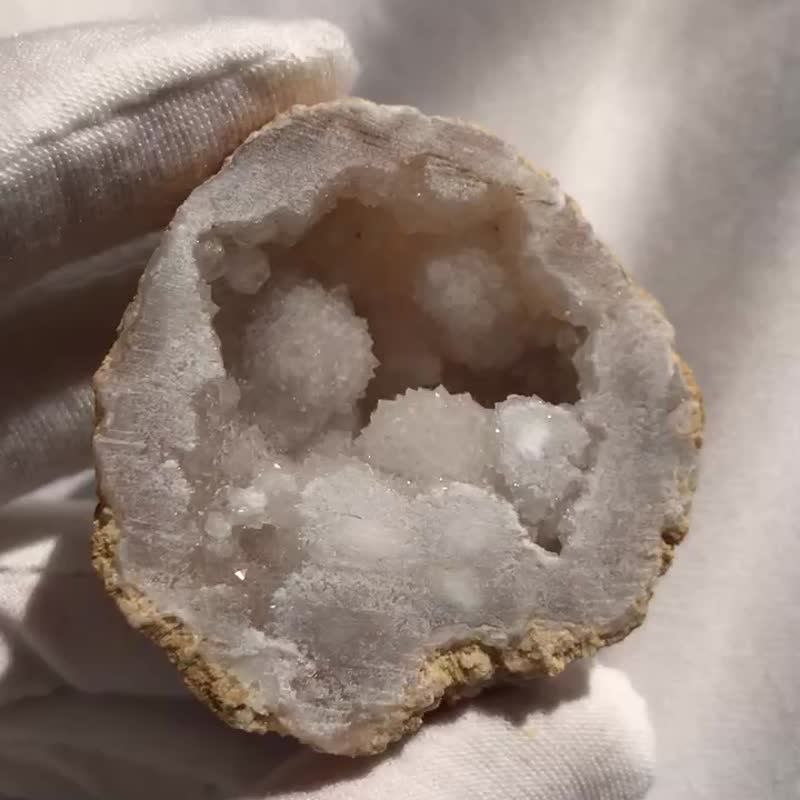 摩洛哥迷你 白水晶洞 天然原石 水晶 crystal 擺設 水晶原礦天然 - 擺飾/家飾品 - 水晶 白色