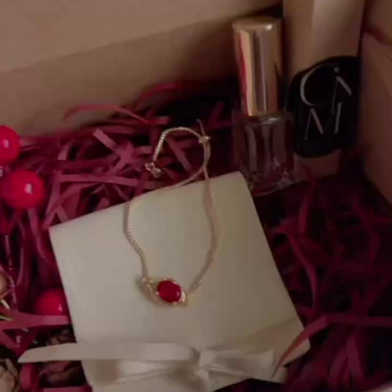 【希娜夢夢】聖誕禮物香氣計畫 紅款- Cinnamon Joy 暖心肉桂 - 手鍊/手環 - 玻璃 