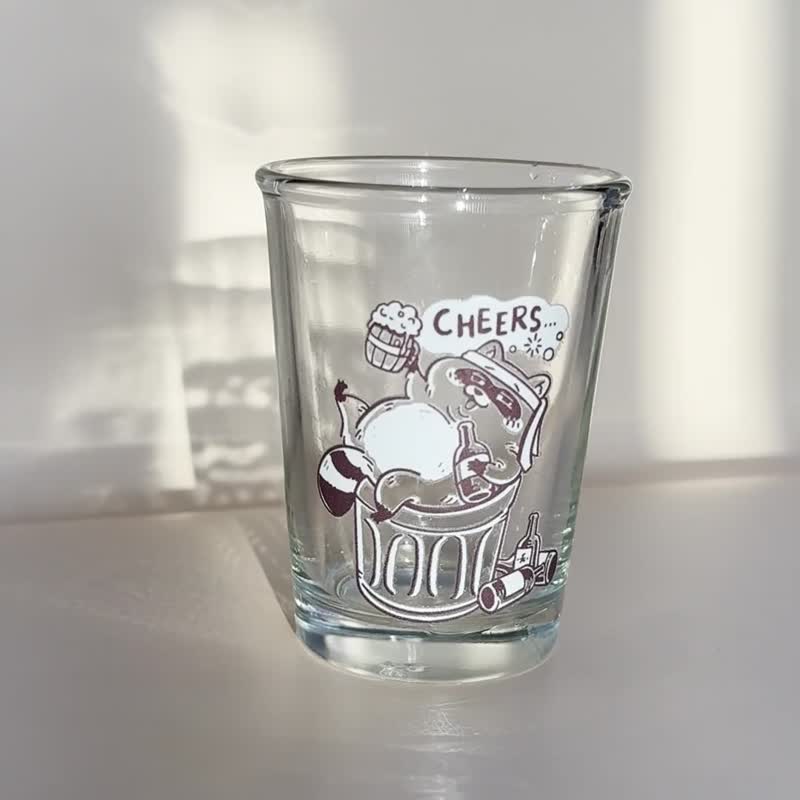 浣熊醉醺醺啤酒杯 熱炒杯 - 酒杯/酒器 - 玻璃 