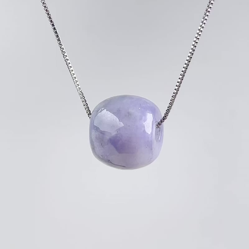 [Everything goes well] Violet Jade Passepartout Necklace | Natural Burmese Jade A-grade | Gift - สร้อยคอ - หยก สีม่วง