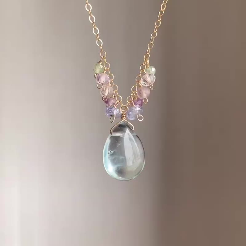 最後一件 14KGF 大顆螢石項鍊 / 坦桑石 - 項鍊 - 寶石 綠色