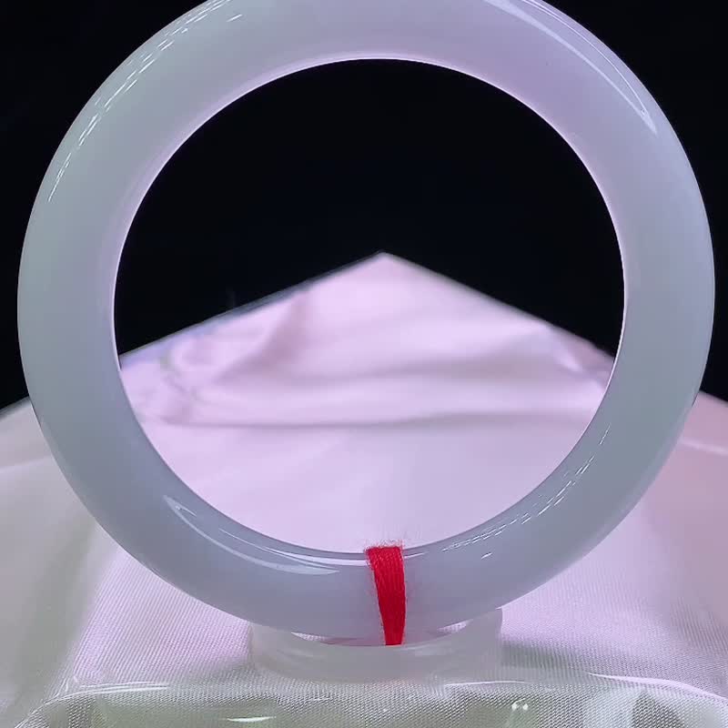 緬甸老坑 天然A貨翡翠手鐲 圈口56.4MM 冰潤細膩水頭足 編號03512 - 手鍊/手環 - 玉石 