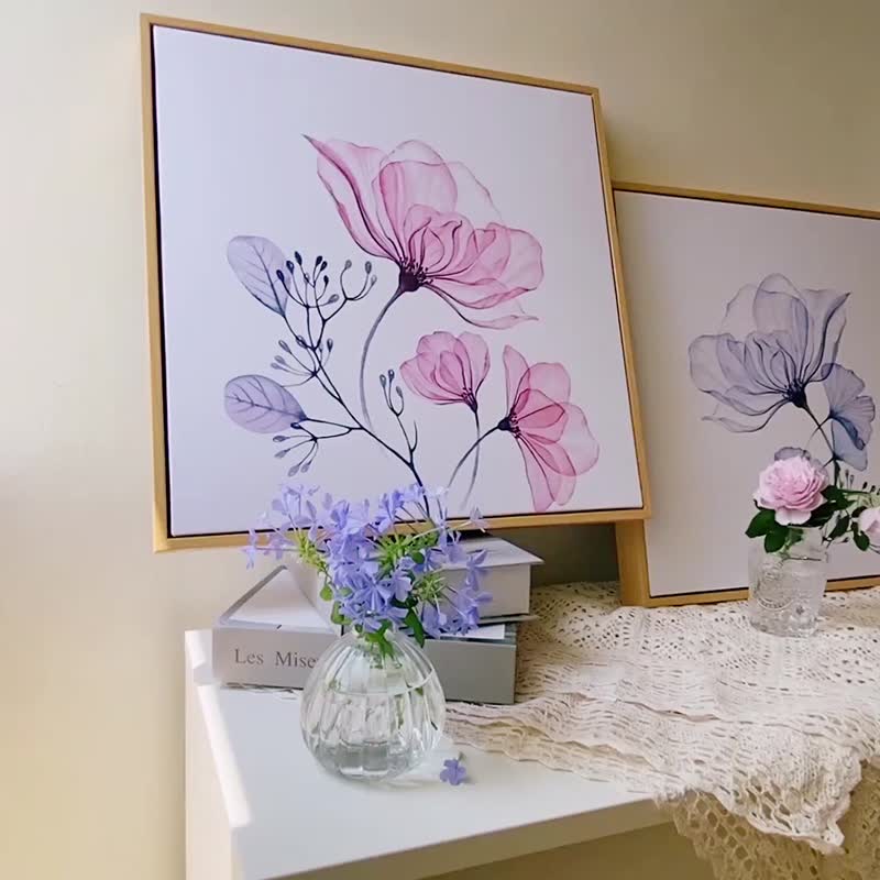 Floral - Pink - Square paintings, home furnishings, Flowers Prints