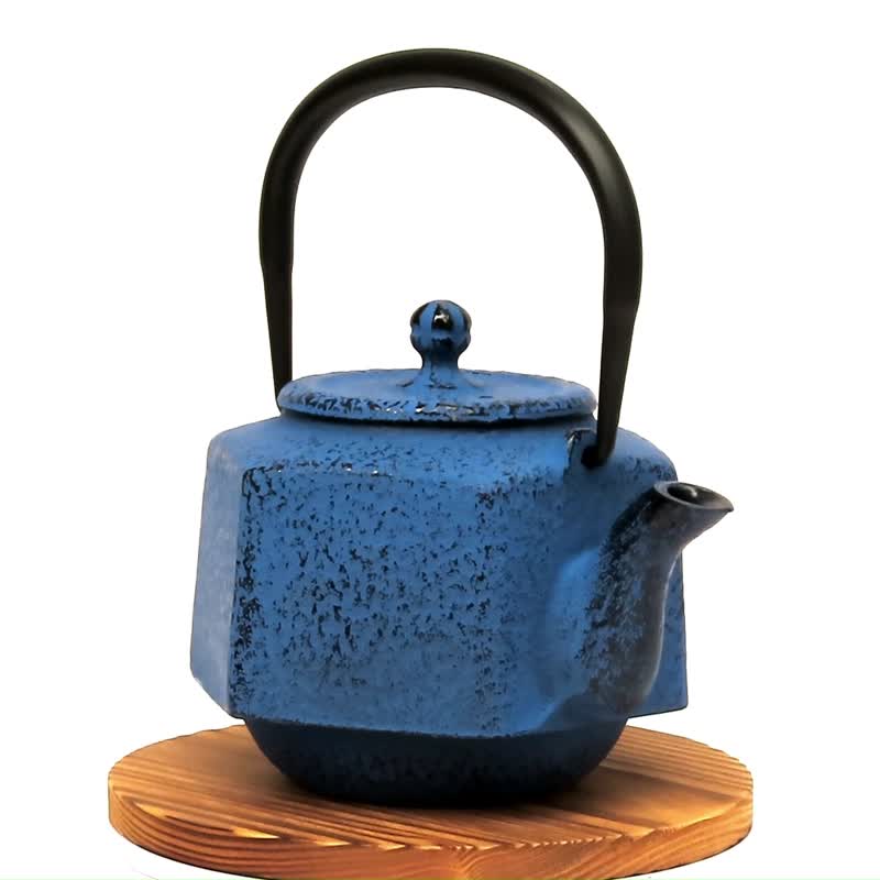 南部鐵器 茶壺 六角 0.5L 藍色 日本製 - 茶壺/茶杯/茶具 - 其他金屬 藍色