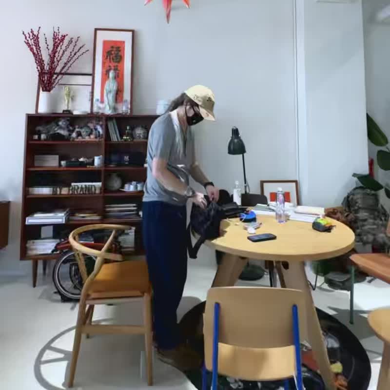 時尚復古工裝風斜挎包多口袋收納出行通勤挎包 - 側背包/斜背包 - 尼龍 黑色