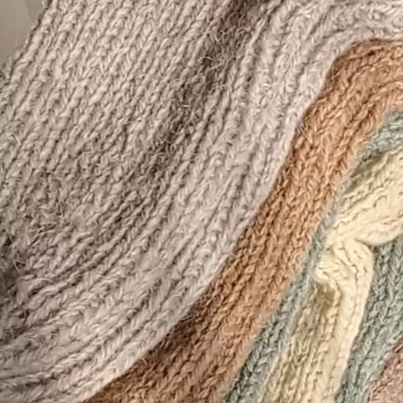 手工編織 純羊毛襪 天然羊毛 冬季保暖襪 手作襪子 多色選擇 溫暖 - 襪子 - 羊毛 灰色