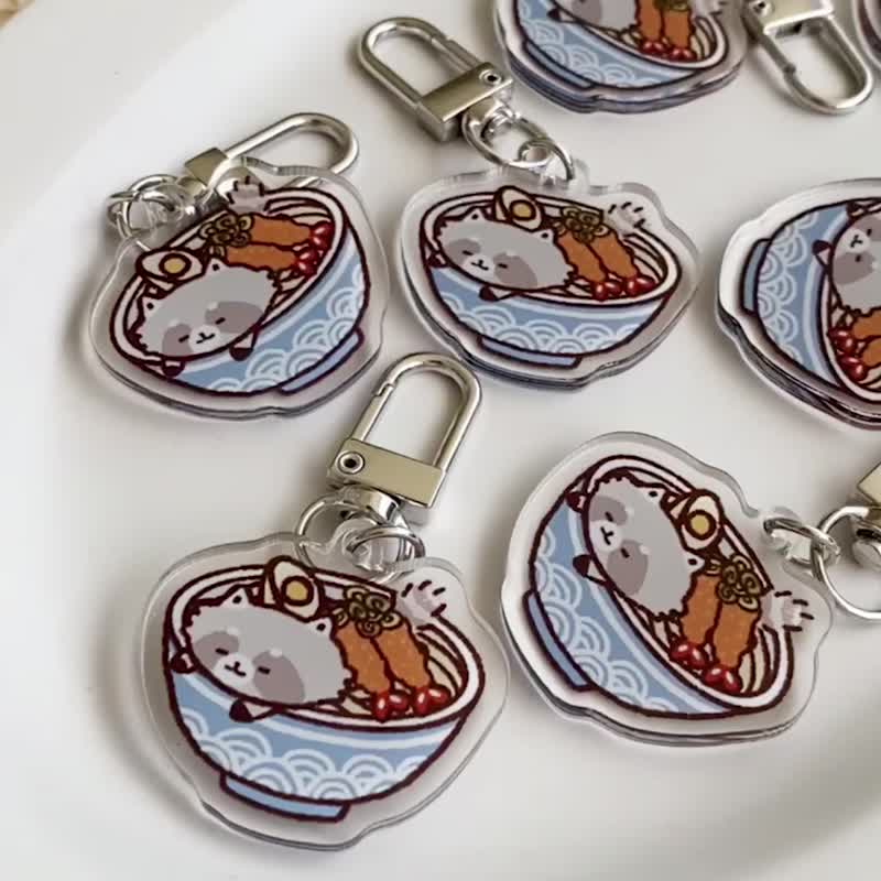 Raccoon Japanese Cuisine Acrylic Key Ring II/Charm - พวงกุญแจ - อะคริลิค หลากหลายสี