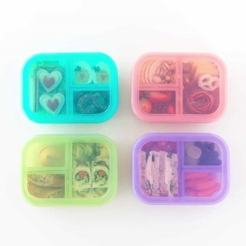 Bumkins Silicone Compartment Lunch Box-Jelly Series (Multiple Colors Available) - Lunch Boxes - Other Materials 