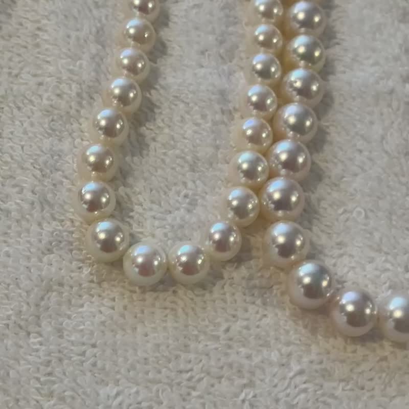 Entry-level Japanese Akoya Necklace 6.5-7mm 7.5-8 glossy and popular products shipped directly from Japan - Necklaces - Pearl Silver