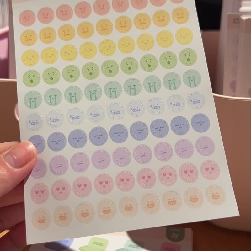 Mood emotions emoji planner sticker A6 (cute, colourful, decoration) - Stickers - Paper Multicolor