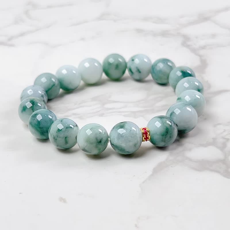 Floating Flower Jadeite Bead Bracelet | Natural Burmese Jade Grade A Jadeite | Gifts - สร้อยข้อมือ - หยก หลากหลายสี