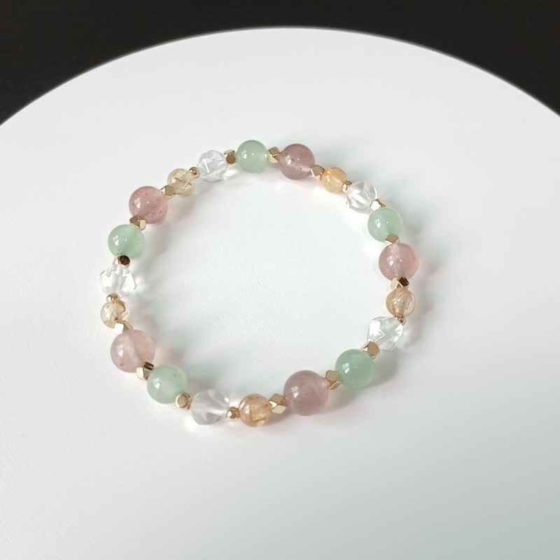 Crystal Bracelet-Strawberry Crystal-White Crystal-Lucky Crystal-Stable Emotional Crystal - สร้อยข้อมือ - คริสตัล หลากหลายสี