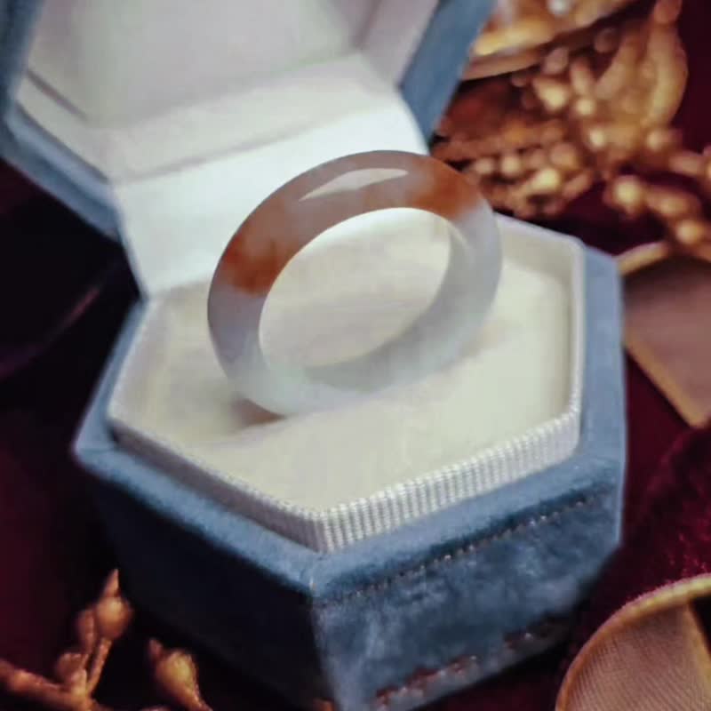 稀有•鴻運•幸福•制太歲|冰豆沙紅翡|緬甸A貨翡翠戒指戒圈#14 - 戒指 - 玉石 