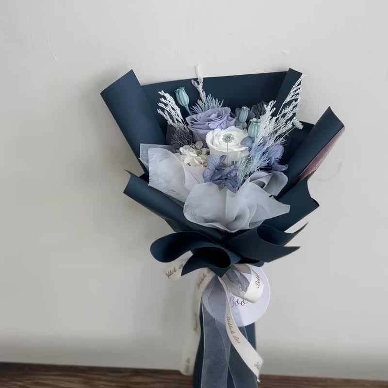 【永生玫瑰花花束】• 情人節/永生玫瑰花/永生玫瑰花花束/玫瑰花 - 乾燥花/永生花 - 植物．花 藍色