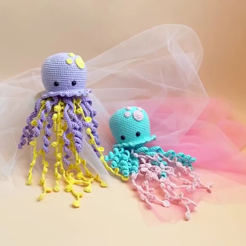 Colorful Jellyfish - crochet toy pattern / Amigurumi tutorial PDF - 手工藝教學/工具書 - 其他材質 