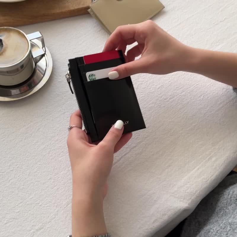 Korea The Ally | Wendy wallet 웬디카드지갑| Cow card wallet - Wallets - Genuine Leather Brown