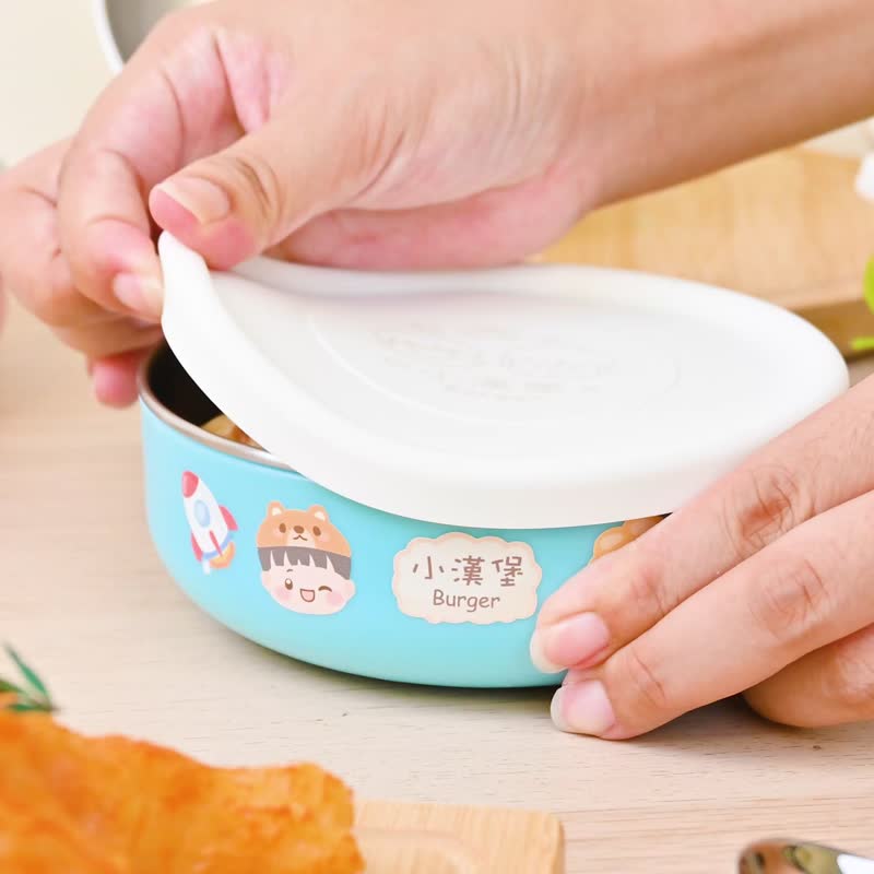 客製化繽紛三色碗 滑嫩蛋包飯【Q萌牛】 - 便當盒/飯盒 - 不鏽鋼 透明