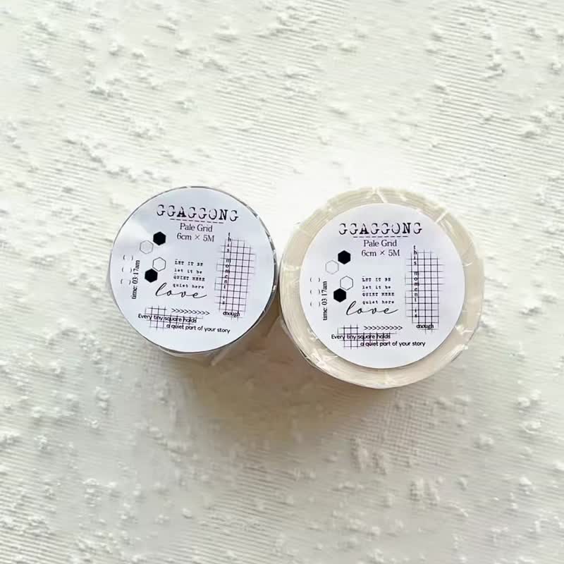 Pale Grid PET Tape - 紙膠帶/和紙/PET - 紙 