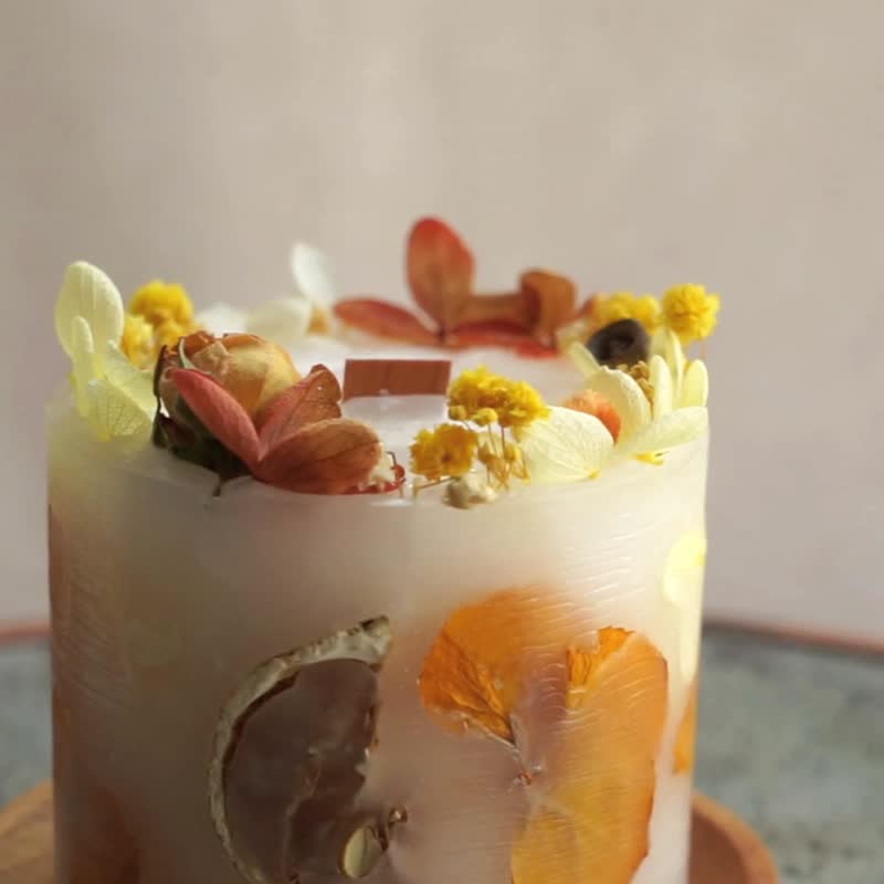 Dried flower scented candle [citrus tipsy] 250G - น้ำหอม - ขี้ผึ้ง 