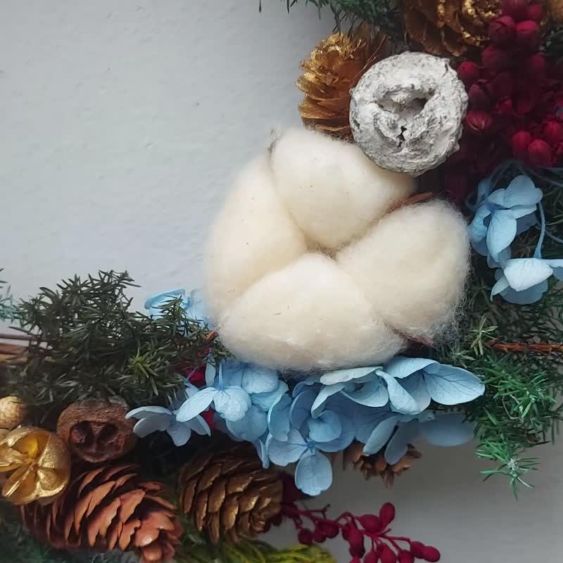 乾燥雪松聖誕花圈 森林系 花圈聖誕花圈 聖誕禮物 聖誕裝飾 交換 - 乾燥花/永生花 - 植物．花 綠色