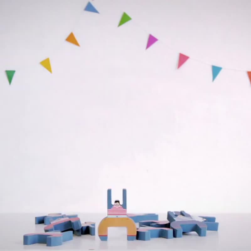 Londji-THE ACROBAT BROTHERS 雜技疊羅漢積木玩具 (西班牙原裝) - 寶寶/兒童玩具/玩偶 - 木頭 多色