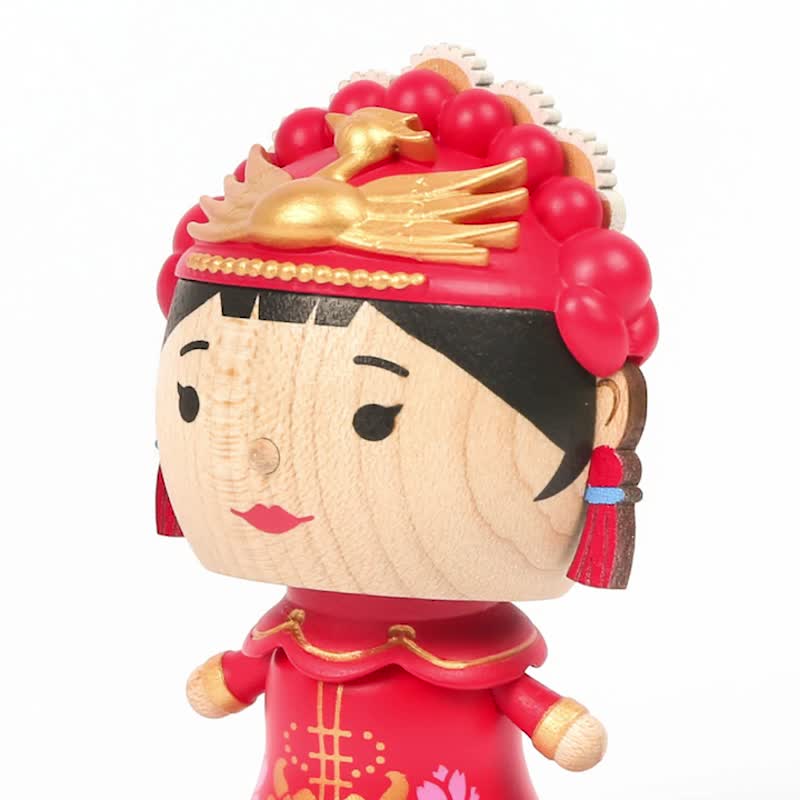 【Chinese Bride】Bobble head | Wooderful life - Stuffed Dolls & Figurines - Wood Multicolor