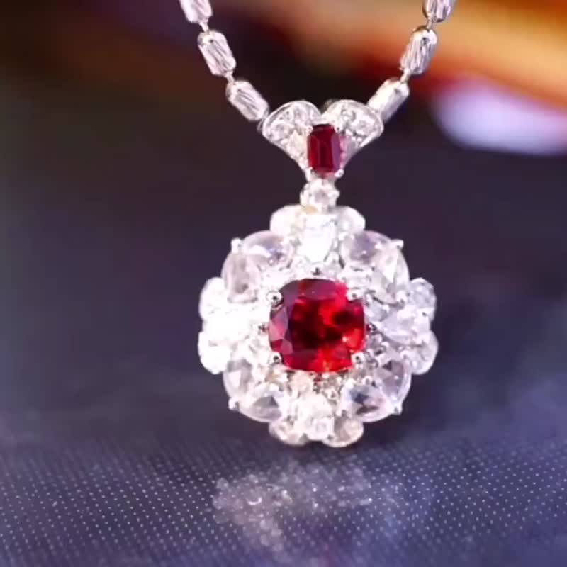 無燒紅寶石吊墜1克拉漂亮鴿血紅色 - 戒指 - 寶石 