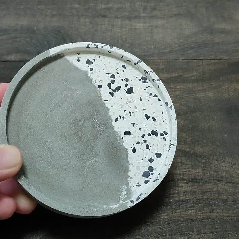 Two-color Cement coaster│Accessory tray│Storage dish│Photo props - ที่รองแก้ว - ปูน สีเทา