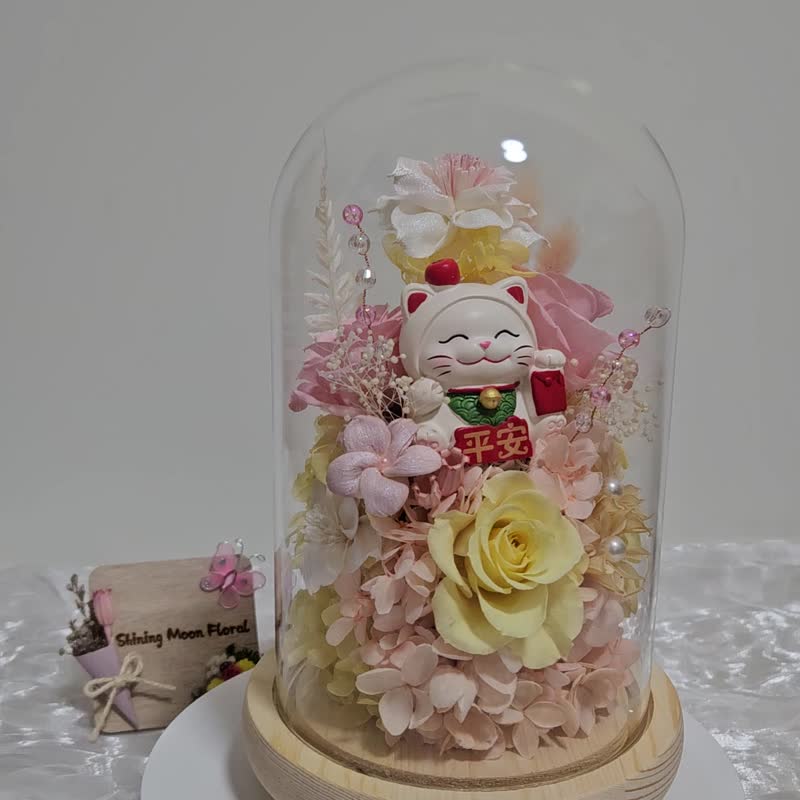皎月有花 入厝禮  永生花玻璃招財花盅 - 乾花/永生花 - 植物．花 